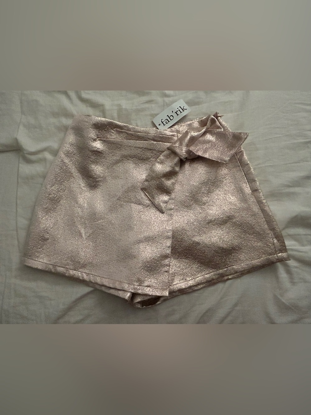 NEW Fab’rik Metallic Rose Gold Wrap Skort